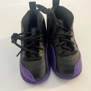 Jordan Kids Black and Purple Sneakers